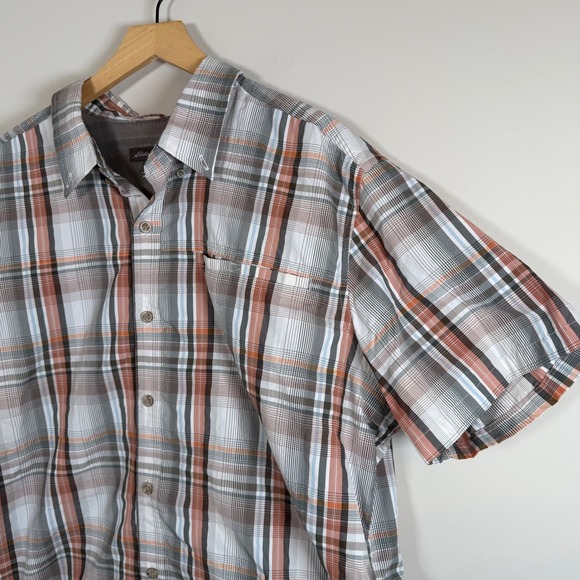 Eddie Bauer Men's XL Plaid Performance Shirt Top Short Sleeve Button Up Outdoor - Picture 2 of 5